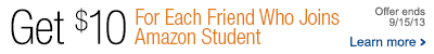 Earn money for each friend you refer to Amazon Student