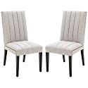 Stone & Beam Channel-Back Dining Chairs, 40"H, Marble, Set of 2