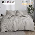 Simple&Opulence 100% Linen Stone Washed 3pcs Basic Style Solid Duvet Cover Set (King, Linen)