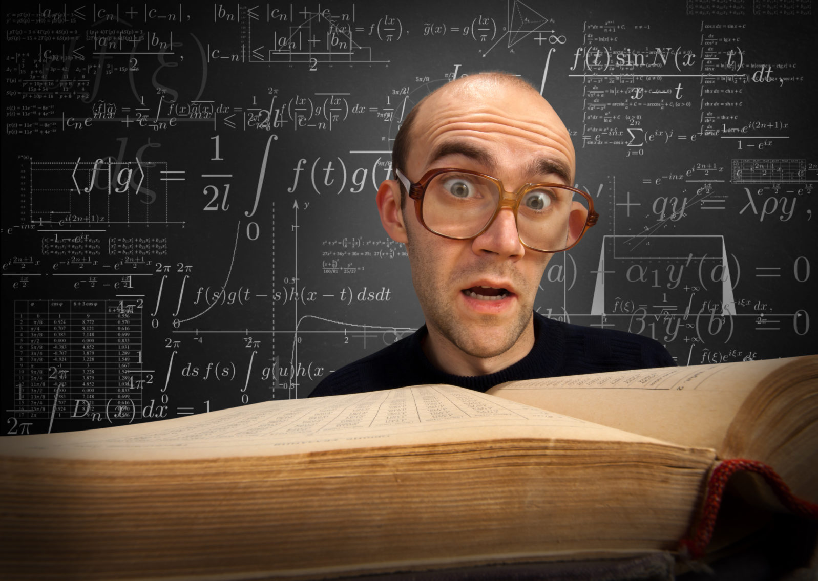 Surprised nerd student