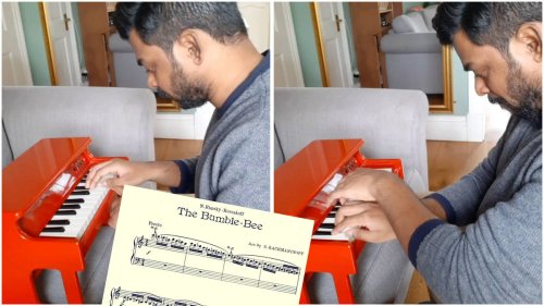 Concert pianist plays ‘Flight of the Bumblebee’ on a child’s toy piano. And it’s really, really good.