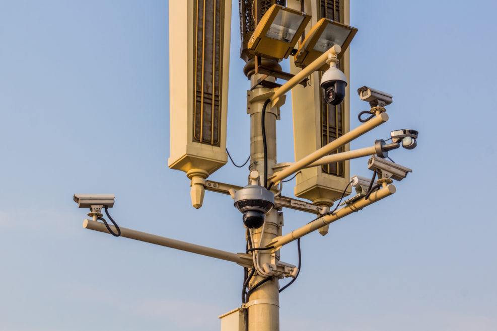 Surveillance cameras at Tiananmen square in Beijing, China
